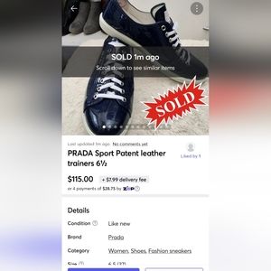 SOLD! PRADA Sport Patent leather Low top 6½